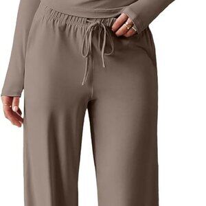 Women's Elmwood Xx-large Long Sleeve Square Neck Crop Top & Wide Leg Tracksuit C